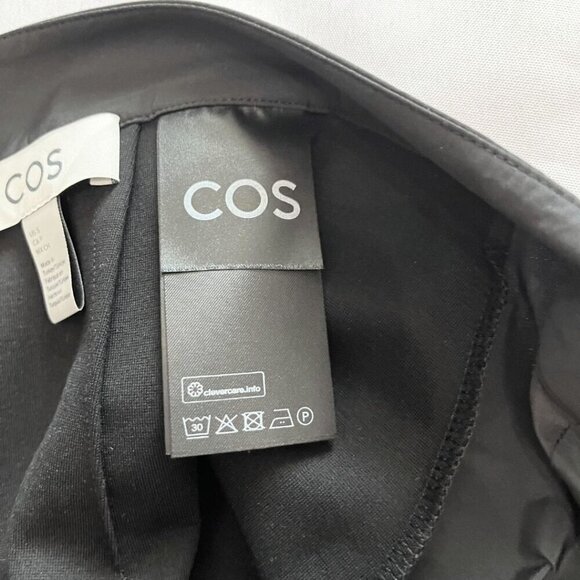 NWOT COS BLACK LYOCELL POLYAMIDE BLEND SIDE FRONT-PLEAT MINI SKIRT - S - Picture 6 of 10